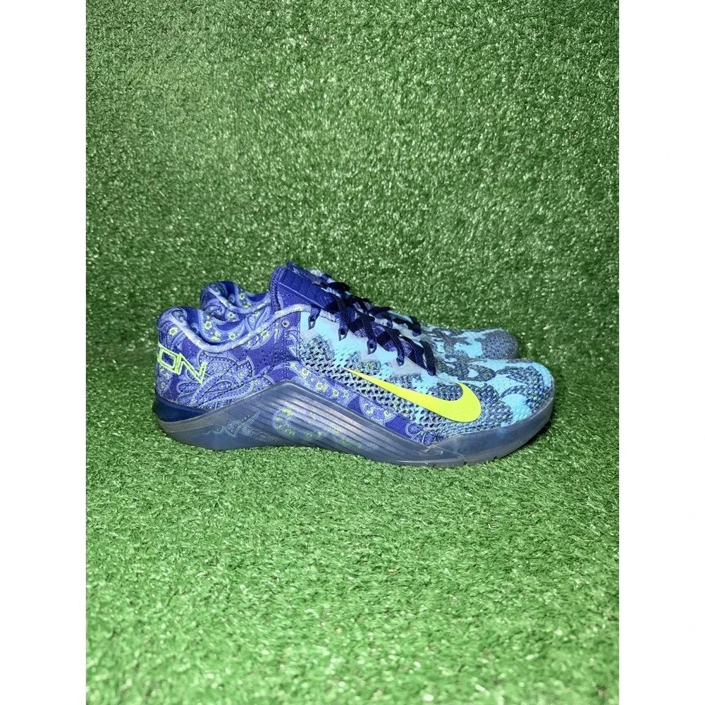 NIKE Metcon 6 AMP Paisley Mens Size 11.5 Blue Trainers Athletic Shoes Sneakers
